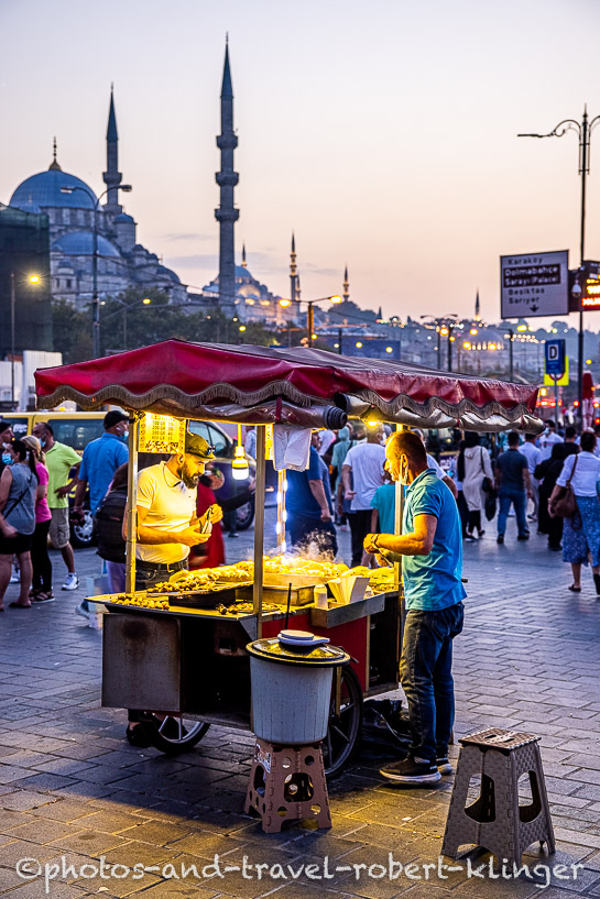 A street market seller in Istanbul