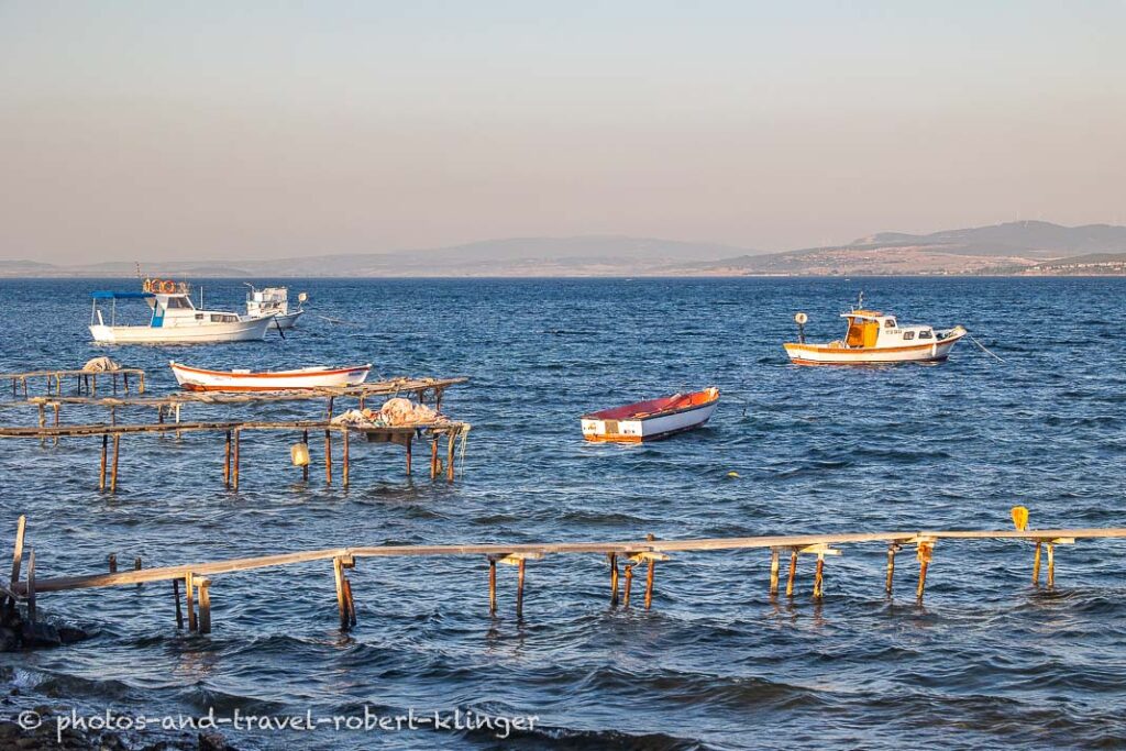 Fishing boats in the Aegean Sea of Turkey