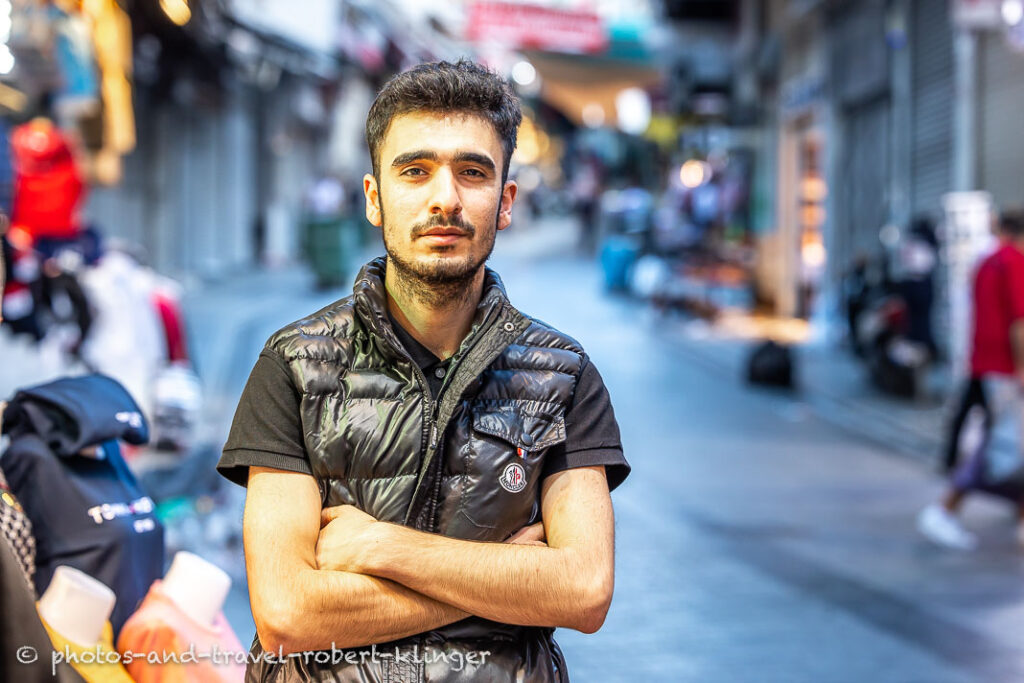 A young man on the Grand Bazar in Istanbul