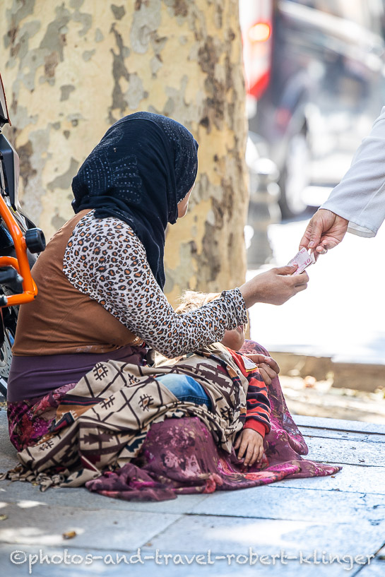 A beggar woman in Istanbul