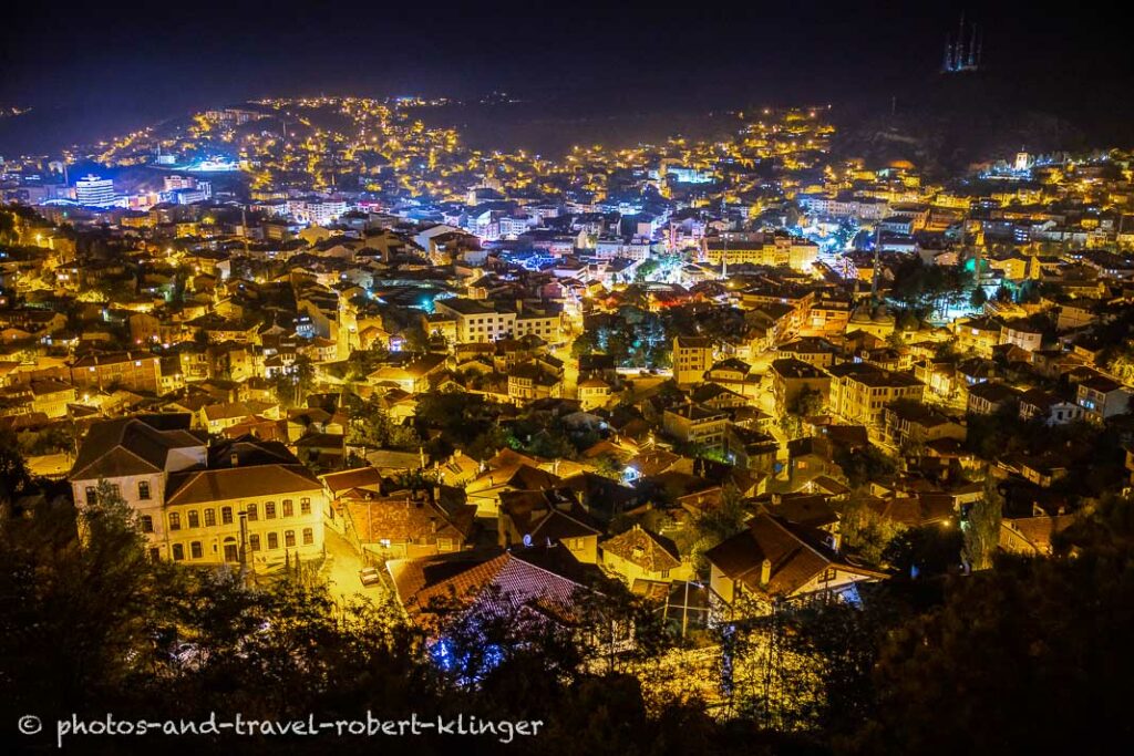 Kastamonu in Turkey during the night