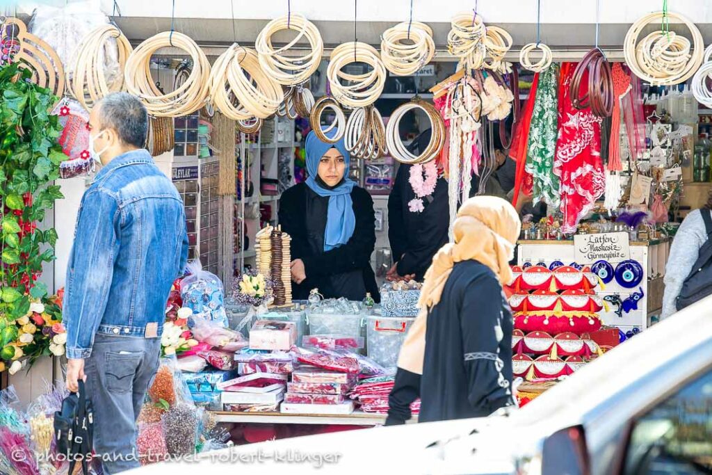 A saleswoman on a bazar in Ankara