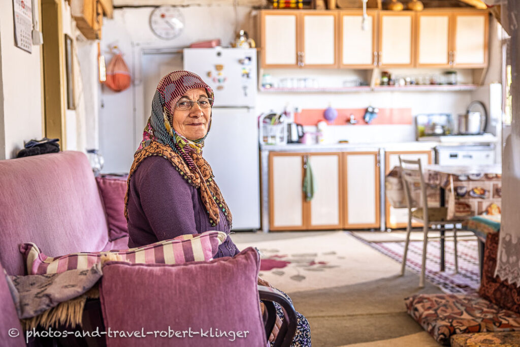 A turkish woman in her living room