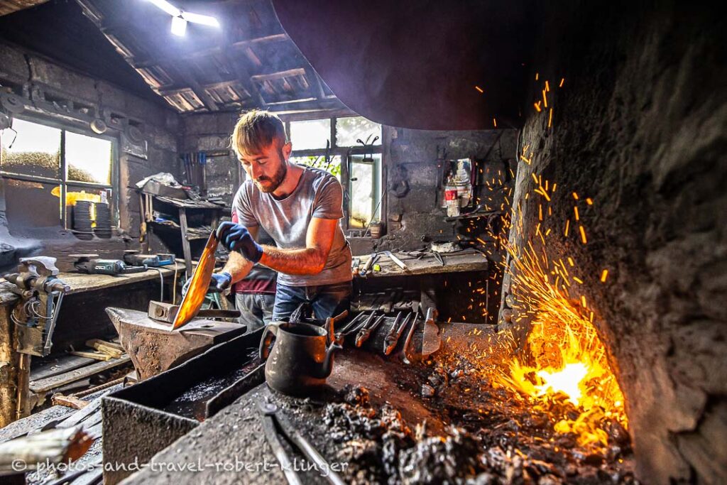 A forger at work in a workshop in Turkey