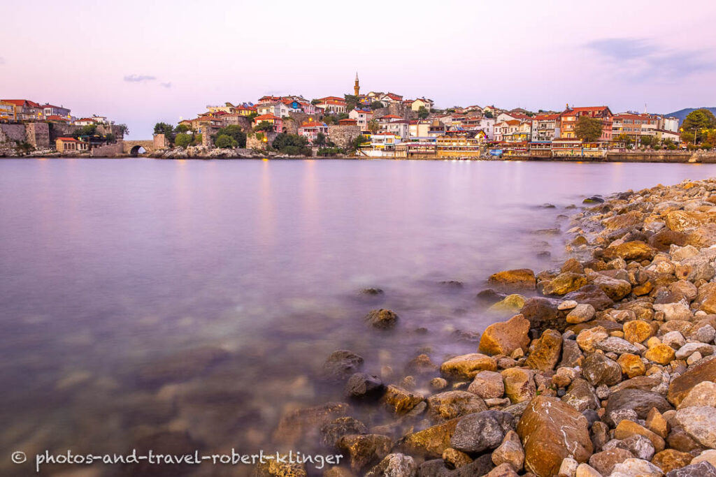 Amasra in Turkey at the Black Sea, long exposure photo during dusk