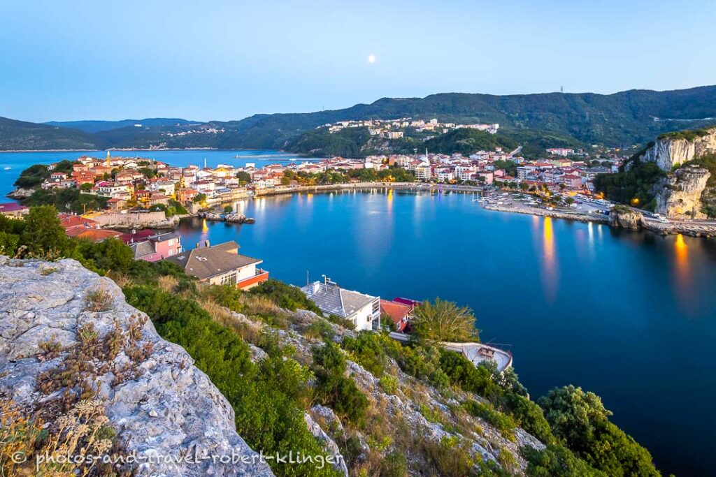 Amasra at the Black Sea Coast in Turkey during dusk