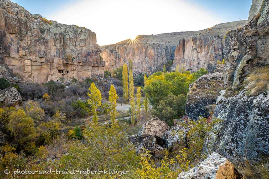 The Ihlara Valley during sunrise