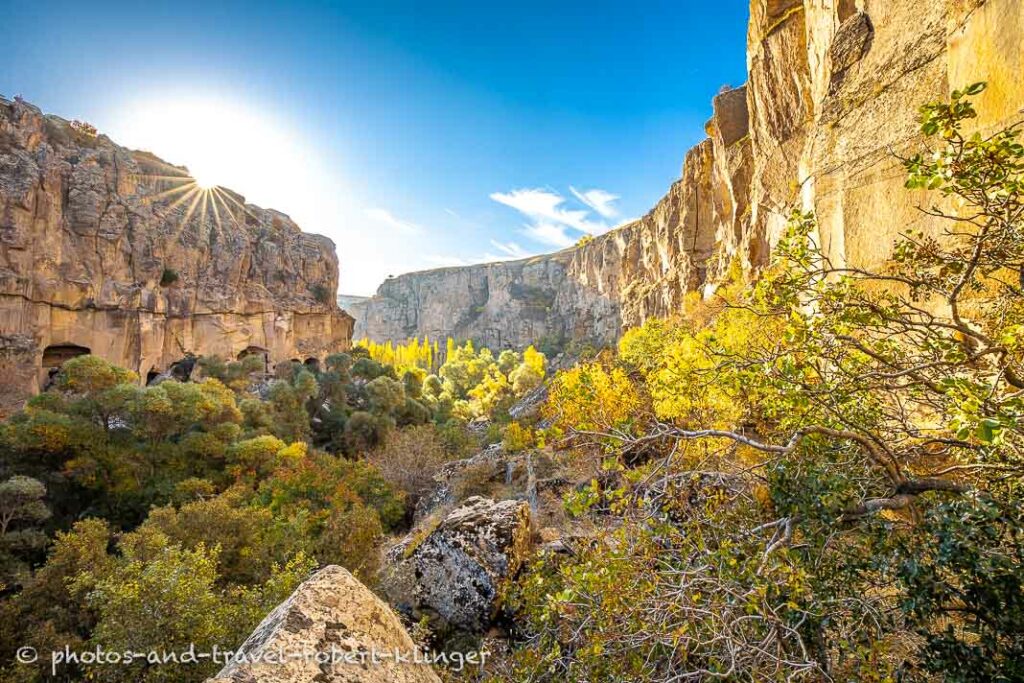 The Ihlara Valley during sunrise