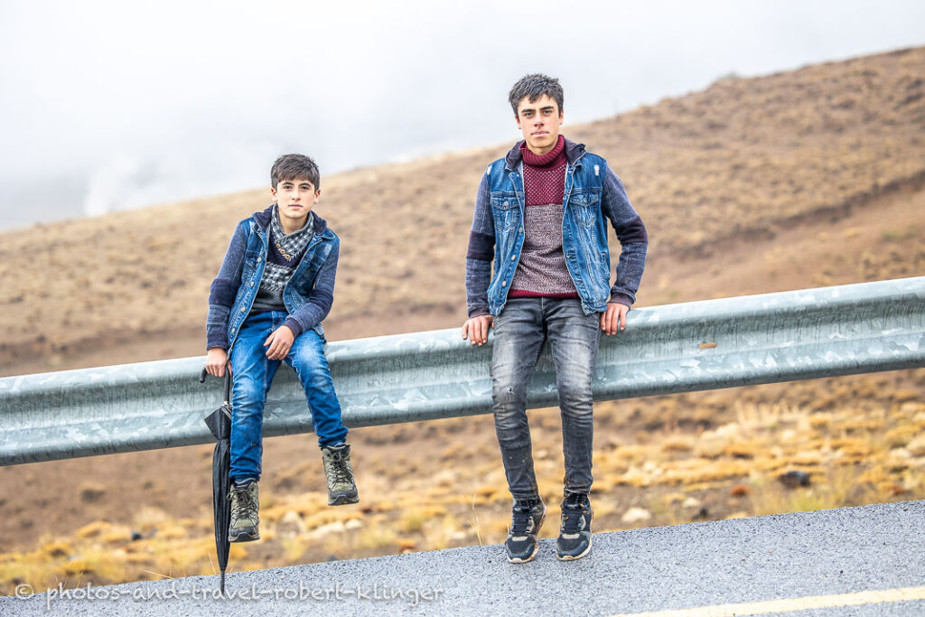 Two boys in the Lake Van area on the way to Nemrut Dagi