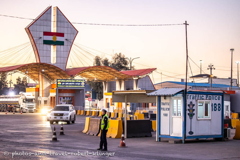 The border crossing Ibrahim Khalil between Turkey and Iraq during the blue hour