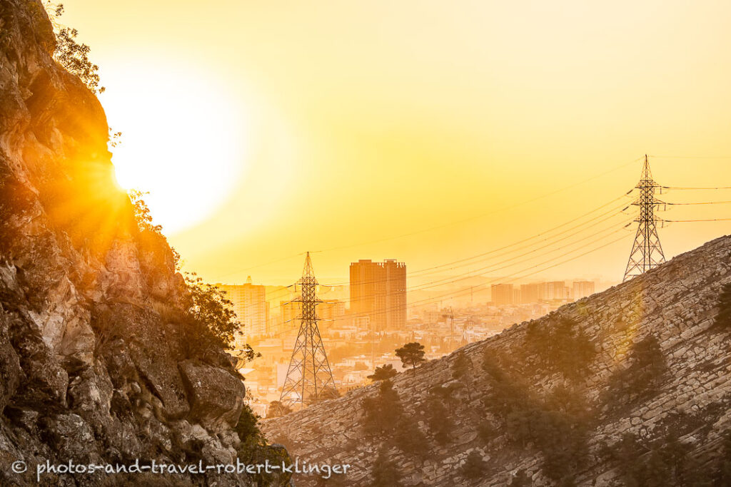 The city of Dohuk in Kurdistane Irak during sunset