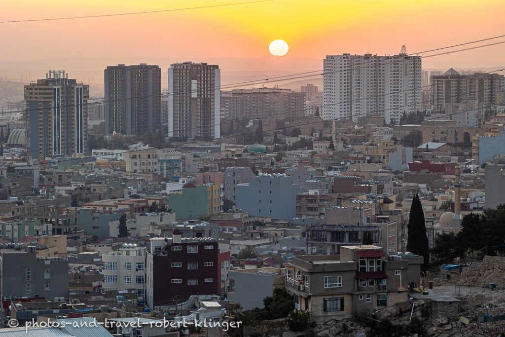 The sun is settling in Dohuk, Iraq