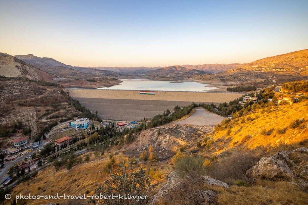 The dam and the Dohuk Dam Lake in Dohuk, Kurdistane