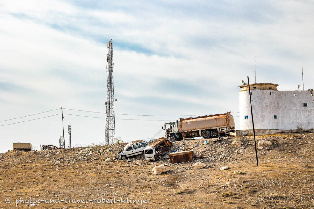 Old cars and a old oil truck in Alqosh in Iraq