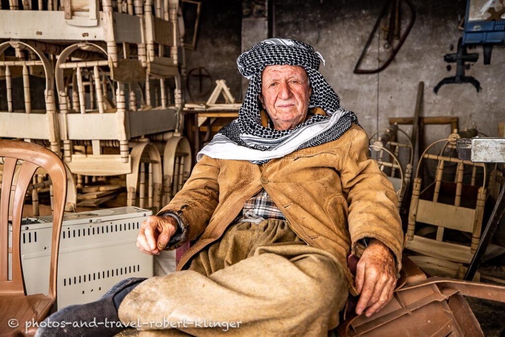A carpenter in Alqosh in Iraq