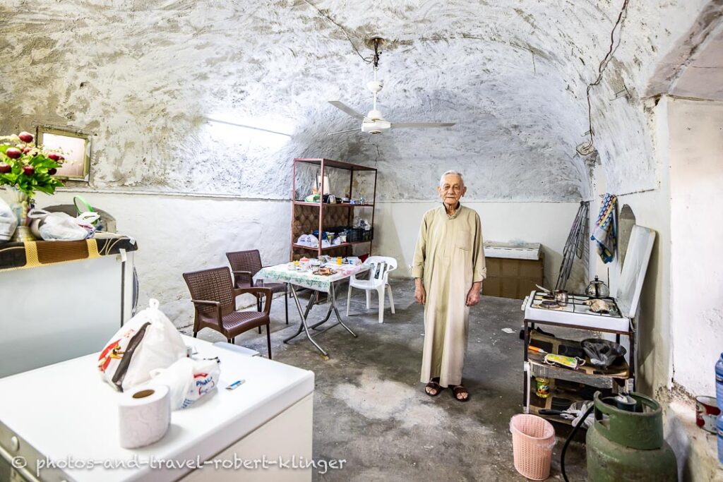 A man in his kitchen in Alqosh, Iraq