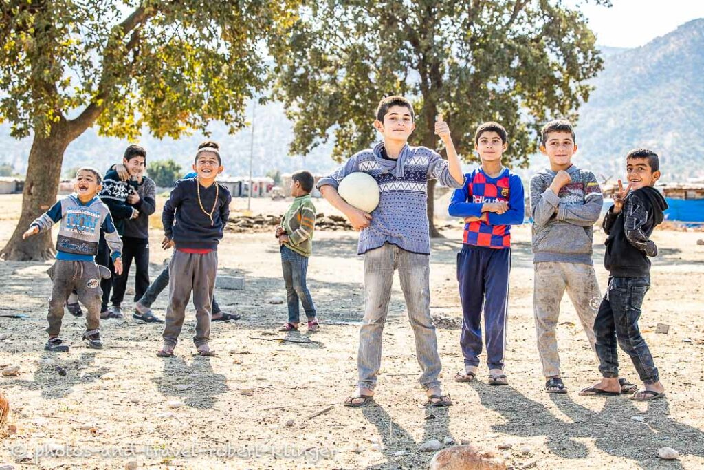 Boys in Iraq after playing soccer