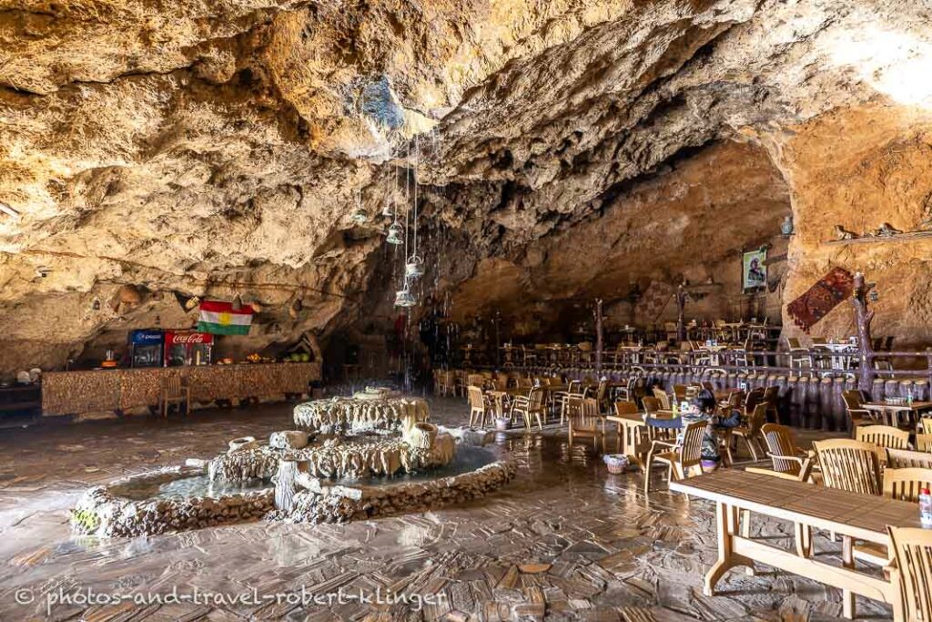 A restaurant in a cave in Kurdistan, Iraq