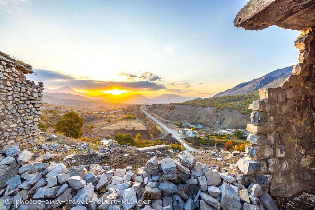 A village in northern Iraq during sunrise