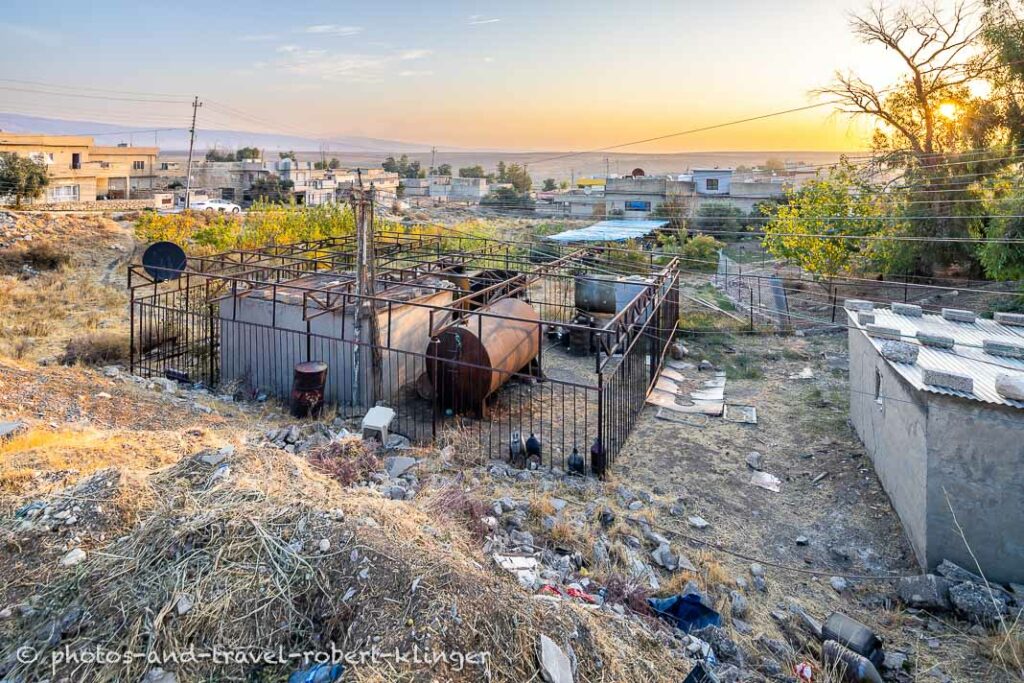 A generator in a little village close to Alqosh during sunrise