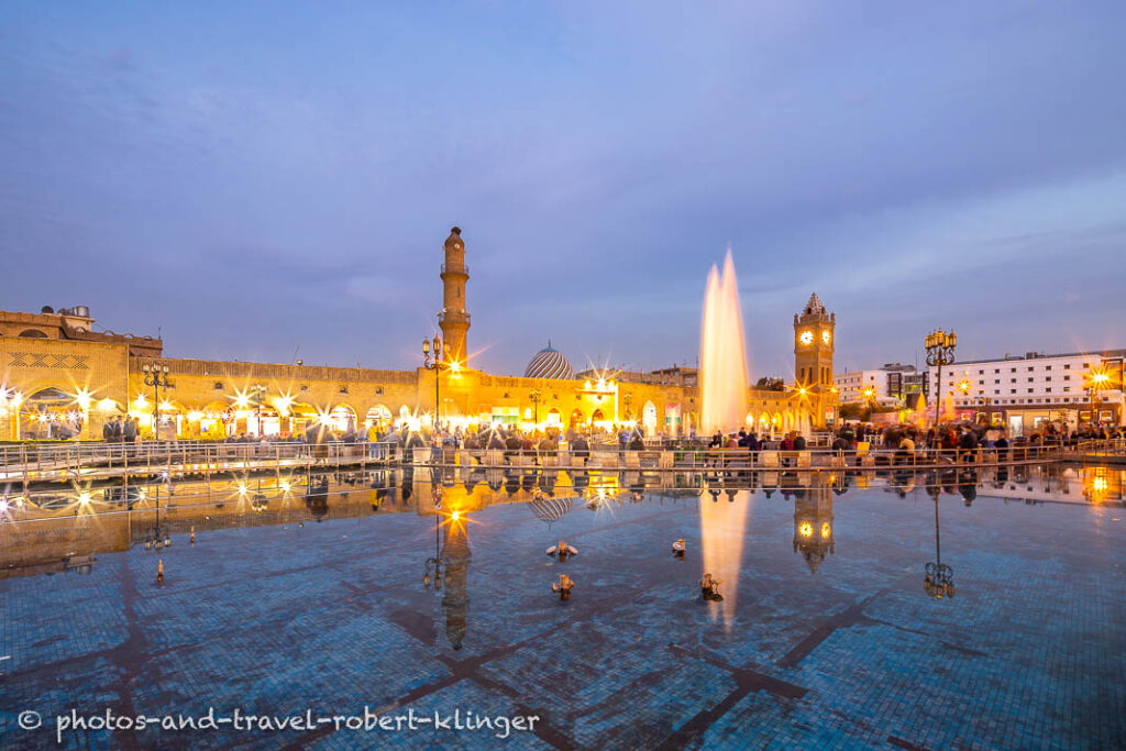 The fountains of Shar Park in Erbil, Kurdistan