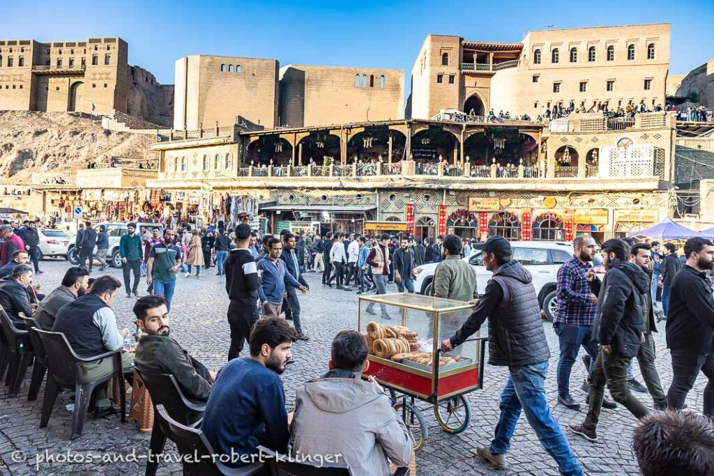 The street in front of the Citadel in Erbil