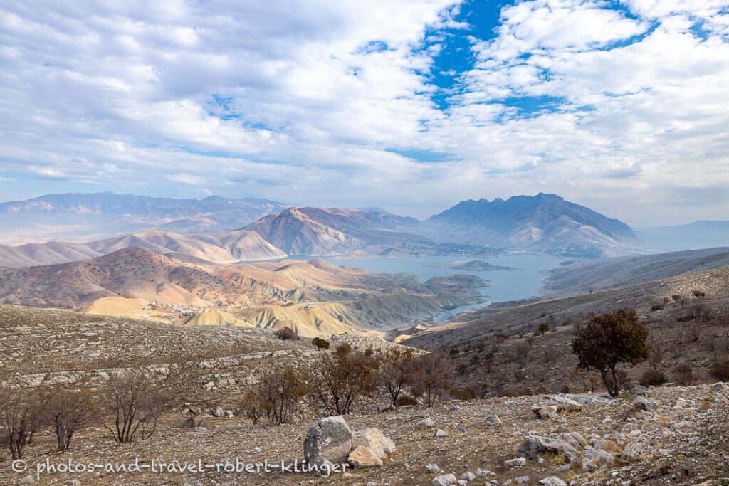 The landscape around Lake Dukan in Iraq