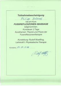 Fussreflexzonenmassage Physiotherapie Praxis Kreuzlingen Philipp Breitkopf