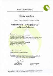 Medizinische Trainingstherapie Indikation Schulter Physiotherapie Praxis Kreuzlingen Philipp Breitkopf