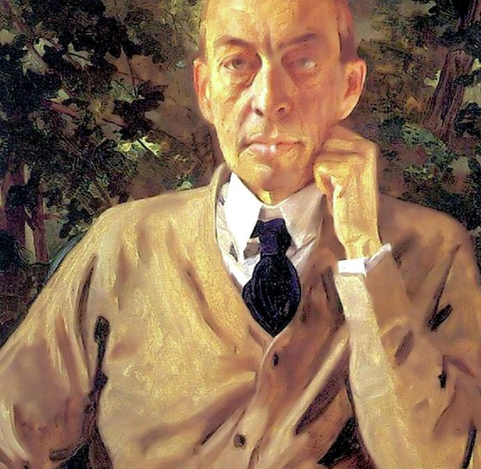 Rachmaninov geschilderd door Konstantin Somov, 1925