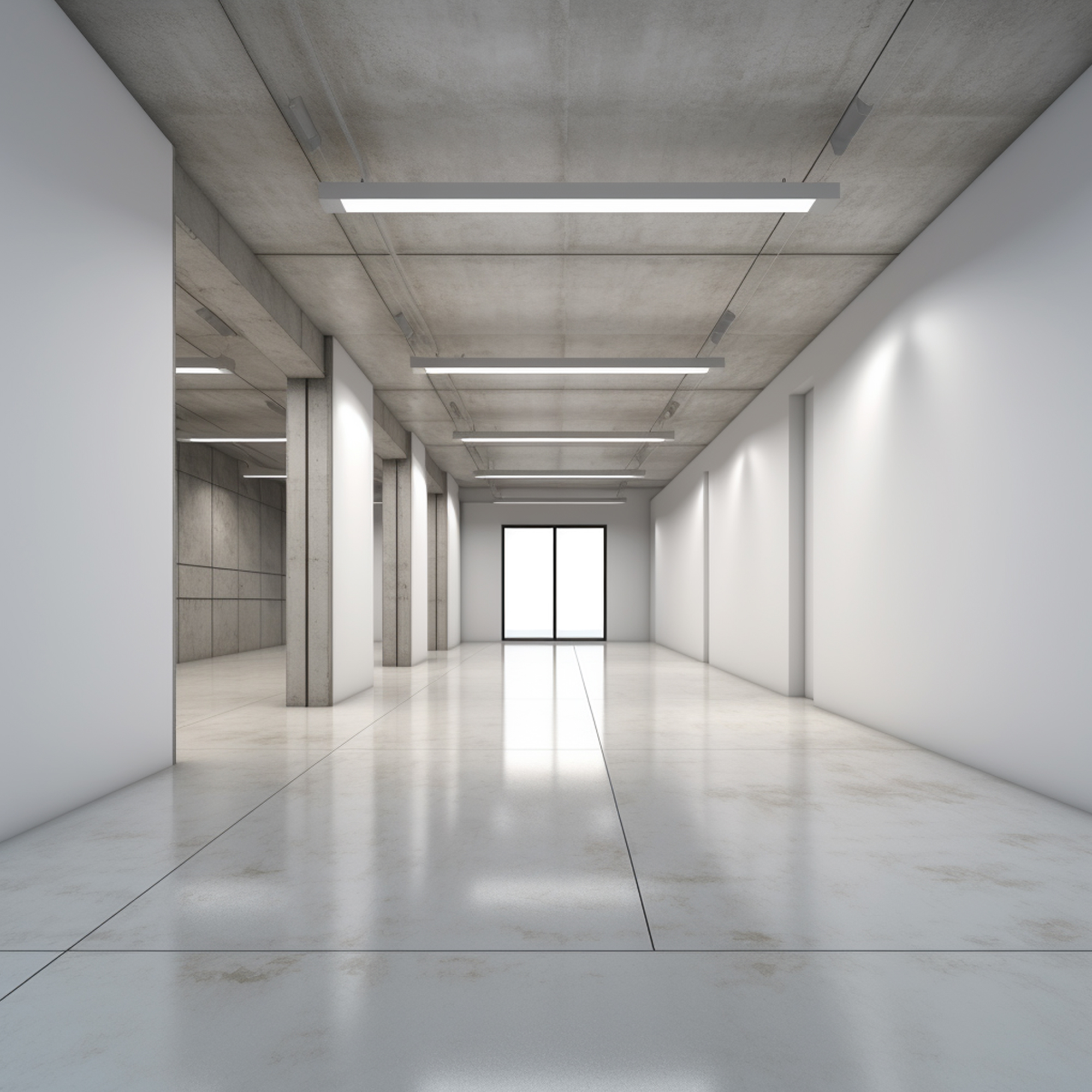 white-hallway-with-door-light-it