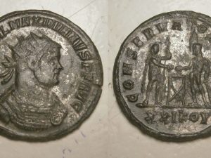 Maximianus silvered B. Antoninianus -CONSERVATOR AVGG- XXIKOY