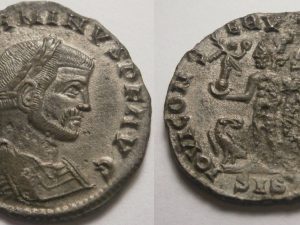 Maximinus II Silver Plated Follis - IOVI CONSERVATORI AVGG N N - 313 AD SIS