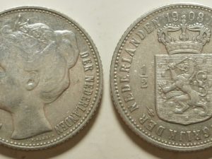 Koningin Wilhelmina ½ gulden 1908