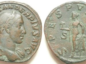 Severus Alexander Æ Sestertius -SPES PVBLICA S-C -232 AD