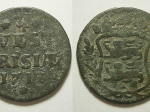 West Friesland Duit 1713/11 - RRR- Uiterst Zeldzaam