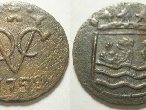 Zeeland VOC Duit raar jaartal - lees