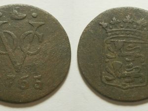 West Friesland VOC Duit 1765 OVERSLAG 64 - niet in Scholten