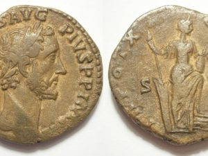 Antoninus Pius AE Sestertius -TR POT XX COS IIII S-C- 156/7 AD