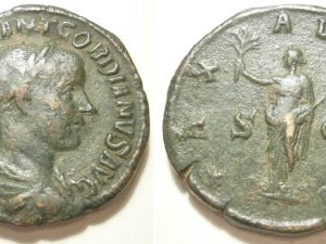 Gordianus III Æ Sestertius -PAX AVGVSTI S C- 238/9 AD