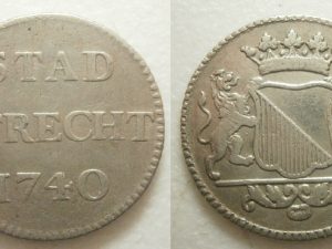 Utrecht Stad Duit 1740 - RR - Zeer zeldzaam