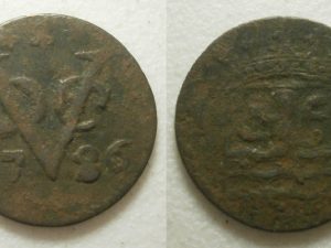 Zeeland VOC Duit 1786 over 177. -- Onbeschreven overslag