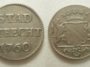 Utrecht Stad Duit 1760 Zilver - R -