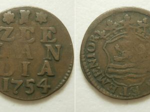 Zeeland Duit 1754 - Schaars