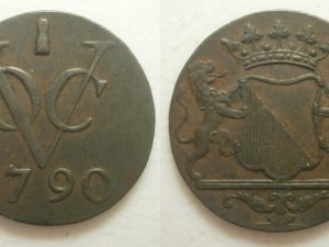 Utrecht VOC Duit 1790 (1816/7) mmt  gebakerd kind
