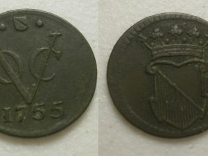 Utrecht VOC ½ Duit 1755