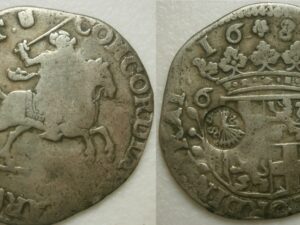 Utrecht Rijderschelling zilver 1680 met klop