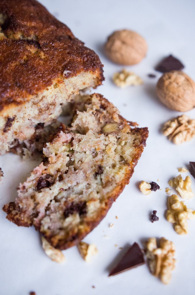 Rezept für Bananenbrot mit Schokolade und Walnüssen