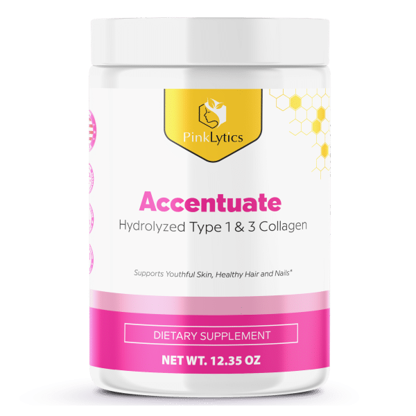 PinkLytics Collagen Peptides are made from grass-fed cows, yielding high sources of proline and glycine. Helps Collagen Peptides to build up in your skin and cartilage, this supports healthy skin, joint conditions and bones. Collagen Peptides are used to support your skin, hair and nails. PinkLytics Collagen 1 and 3 Collagen Peptides supports your skin by reducing wrinkles, dryness and promotes hair and nail growth. Helps with better tissue repair and skin health.