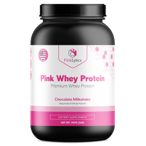 Pink Whey Protein - Premium Whey Protein Chocolate Milkshake Flavor - Supports muscle growth and recovery. Whey protein is one of the most popular and widely used supplements in the fitness industry. Due to its high biological value and high content of amino acids, the body absorbs it particularly well and fast. To build muscle mass, above all, you should always pay attention to a regular intake of protein. PinkLytics Premium Nutrition Supplements for Women.